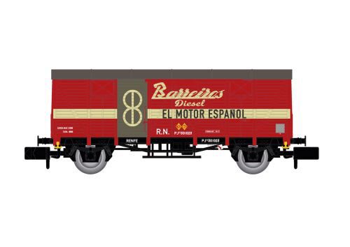 Arnold HN6661 RENFE 2-achsiger gedeckter Güterwagen J300.000 Barreiros Ep.III